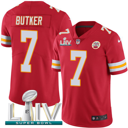 Kansas City Chiefs Nike #7 Harrison Butker Red Super Bowl LIV 2020 Team Color Youth Stitched NFL Vapor Untouchable Limited Jersey->youth nfl jersey->Youth Jersey